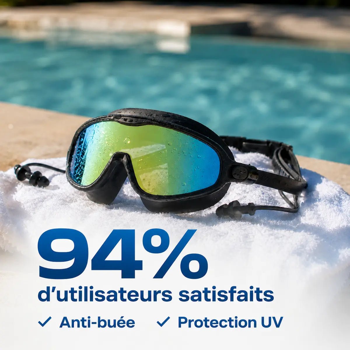 Lunettes de Piscine Panoramiques pour Adulte — Vision 180°, Anti-Buée - AquaVeo