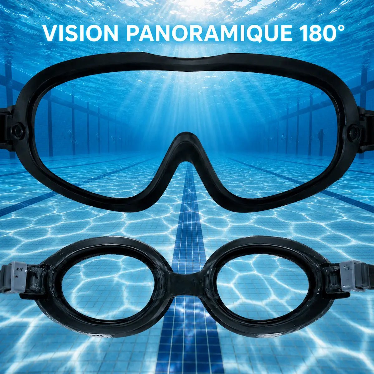 Lunettes de Piscine Panoramiques pour Adulte — Vision 180°, Anti-Buée - AquaVeo