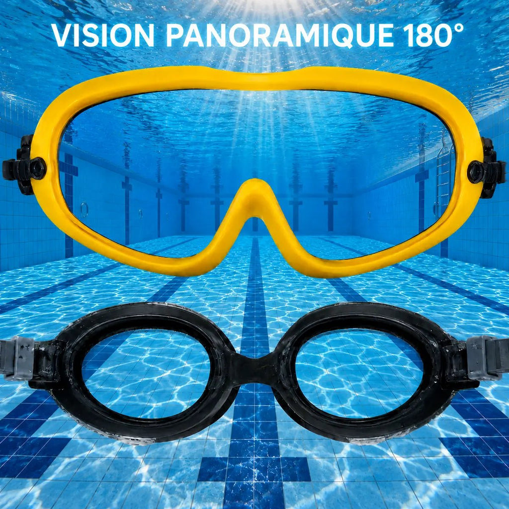 Lunettes de Piscine Panoramiques pour Enfant — Vision 180°, Anti-Buée - AquaVeo