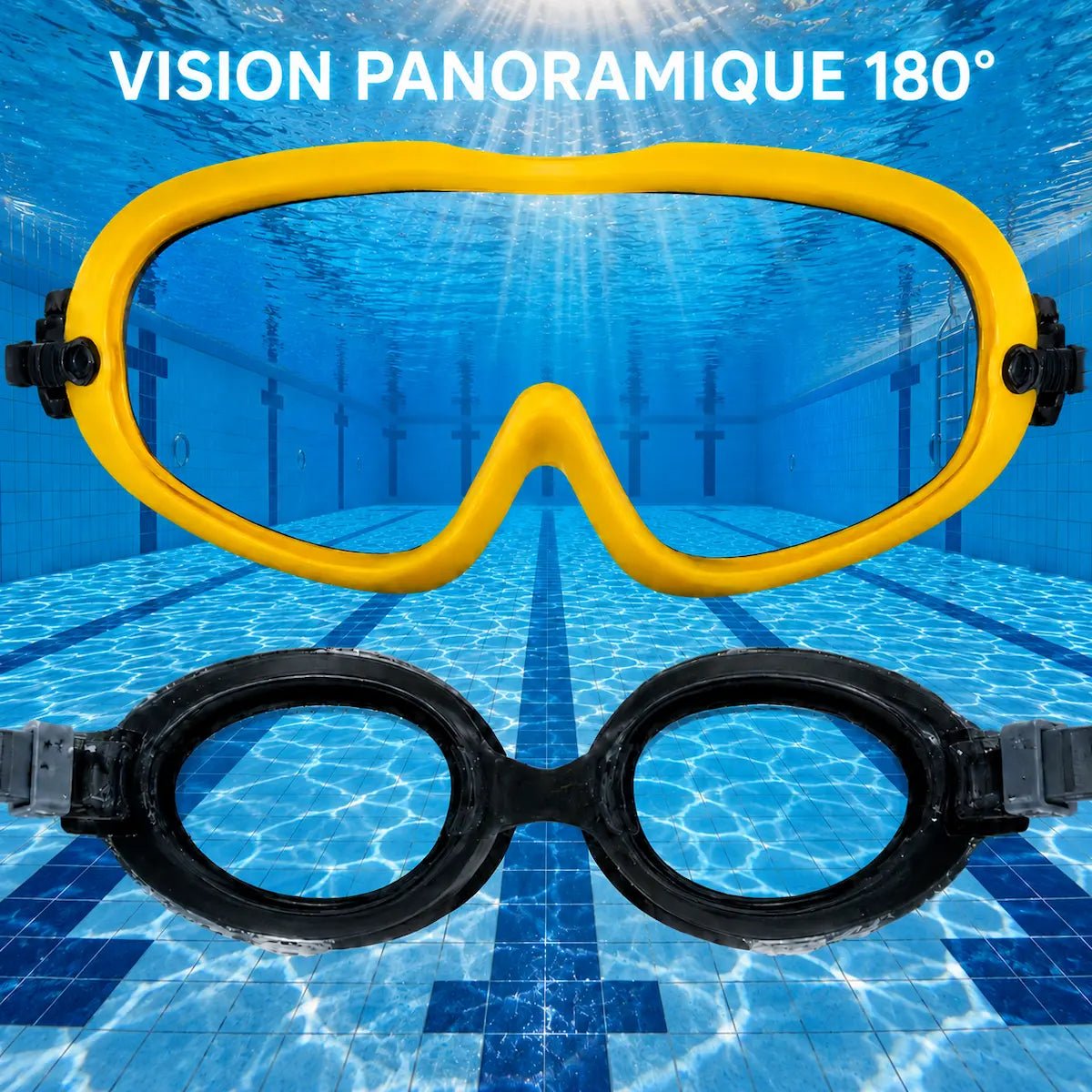 Lunettes de Piscine Panoramiques pour Enfant — Vision 180°, Anti-Buée - AquaVeo