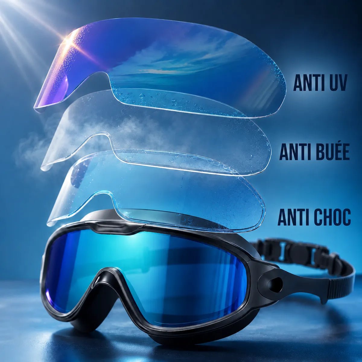 Lunettes de Piscine Panoramiques Aquatiques pour Adulte - AquaVeo